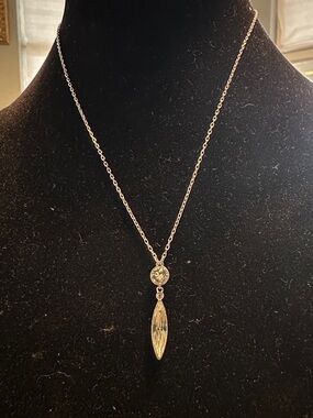 Swarovski Silver Crystal Drop Pendant Necklace